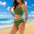 thumbnail image 5 of RQYYD Bikini Sets for Women High Waisted Tummy Control Two Piece Swimsuits Push Up Halter Tops with Bottom Bathing Suits, 5 of 6