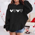 thumbnail image 2 of XIAOCHA WoMen's Valentines Heart-Print Hoodie Oversized Long-Sleeve Pullover top Soft Comfortable Holiday Casual hoodies, 2 of 4