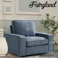 thumbnail image 2 of Fairyland Modern Swivel Sofa Chair for Living Room, Chenille 1 Seater Small Couch for Apartment, Blue, 2 of 7