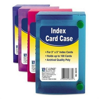H4D 3x5 Index Card Holder with Dividers and Ruled Index Cards 100 Count,  Black