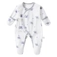 thumbnail image 4 of RFQWOVSR Baby Cotton Footed Romper with Mitten Sleeves Sleep Suit, 4 of 4