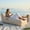 OFF-White, variant on Vornel 70.9" Light Orange Outdoor Waterproof Chaise Lounge, Olefin Fabric Patio Poolside Bean Bag Bed