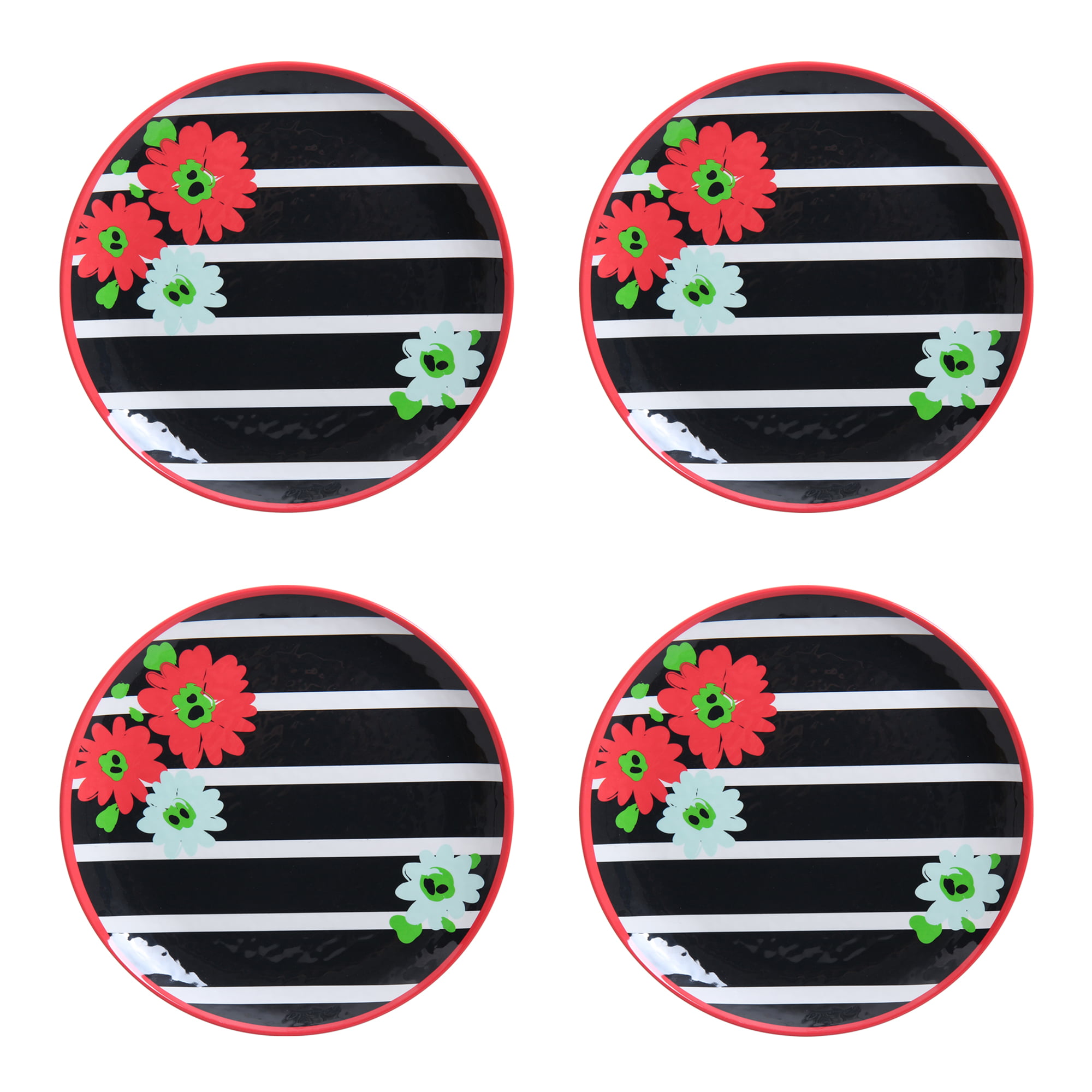 Details about   Summer Floral Red Poppy Flower Melamine Indoor Outdoor Plates Set Of 4 Brand New 