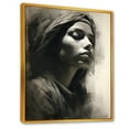 thumbnail image 2 of Designart "Portrait Of The Charcoal Chronicles Woman I" Fashion Woman Floater Framed Canvas Wall Art, 2 of 5