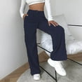 thumbnail image 2 of Hfyihgf Vintage Corduroy Pants for Women Straight Wide Leg High Waist Loose Comfy Trousers with Pockets(Navy,XXL), 2 of 6