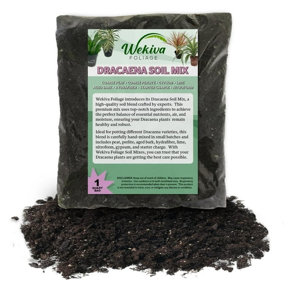 Dracaena Growing Soil Mix 1 Quart - Custom Soil Blend Potting Mix for Dracaena Plants Specially Developed by and for Professional Nursery Growers - Nutrient-Rich Formula