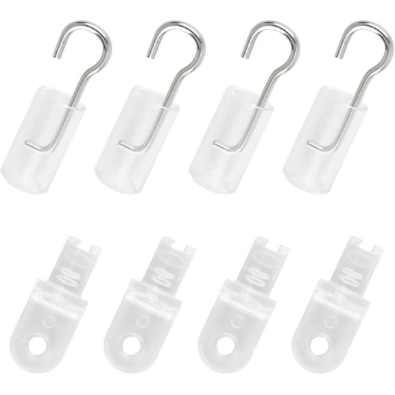 Wand Wire and Sleeve Collar for Horizontal Mini Blinds Wand Replacement with Hook Window Blind Repair Parts Tilt Wand Tip Repair, 4 Set