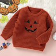 thumbnail image 5 of UngA Toddler Halloween Costume Baby Halloween Sweater Pumpkin Embroidery Crewneck Knit Sweatshirt Pullover Tops Toddler Boy Girl Fall Winter Clothes Orange,18-24 Months, 5 of 7