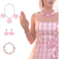 thumbnail image 3 of Collar Barbi de Cosplay de película, Clip de oreja para mujer, accesorios para niñas, ropa, collar a juego, 3 of 4