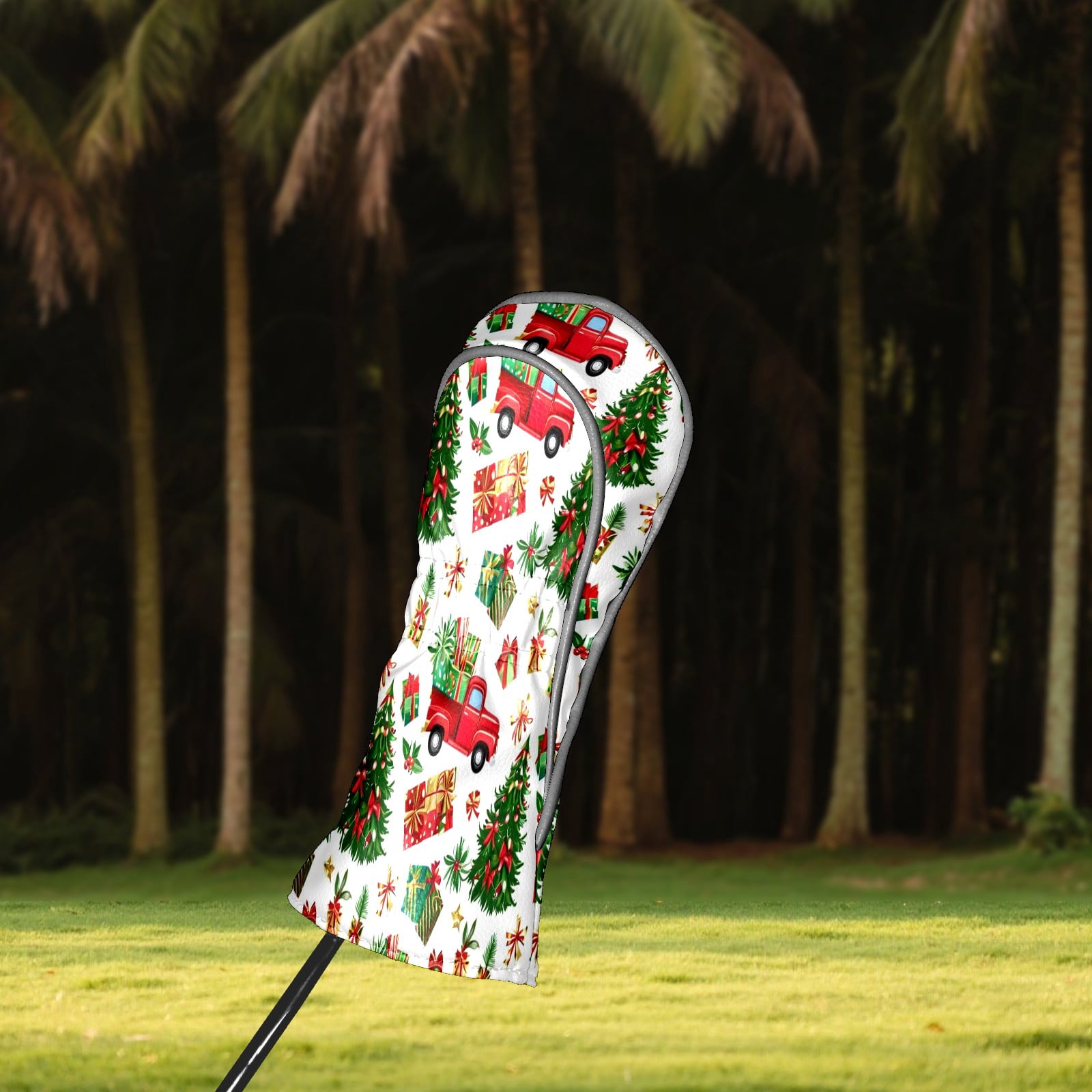Golf Club Covers, Christmas Premium PU Leather Driver Hybrid Putter Head Covers with Velvet Lining, Waterproof Golf Gifts for Men Women