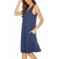 thumbnail image 3 of Ekouaer Women's Nightgowns with Pocket Tank Sleeveless Sleep Shirt O Neck Nightshirt Pleated Nightdress Comfy Sleepwear, 3 of 7