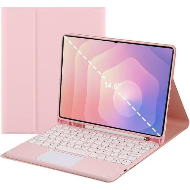 Funda con teclado táctil para Samsung Galaxy Tab S11 Ultra (14.6 pulgadas) Modelo 2025 (SM-X930/SM-X936B), con soporte para lápices, teclado Bluetooth táctil desmontable magnéticamente