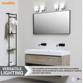 thumbnail image 4 of Sunlite Vanity Light Fixture, Frosted Glass Shade, Medium Base (E26) Socket, Standard A19 (60W Max), Brushed Nickel, 4 of 7