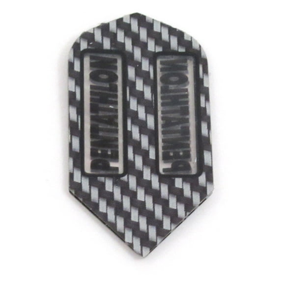 5 Sets (15 Flights) Pentathlon Black Slim Ex-Tough Dart Flights - 100 Micron - Style 2