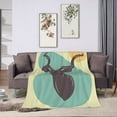 thumbnail image 6 of Antelope Portrait Poster Art Throw Blanket, Fluffy Soft Cozy Blanket Flannel Plush Microfiber Couch Throw 60"x50", 6 of 7