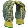 G & F Cut-Resistant 100 Percent Kevlar Gloves with PVC Dots on Both Sides, Yellow, Size Medium, 1 Pair