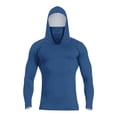 thumbnail image 2 of Sun Shirts for Men Long Sleeve Hooded Fishing Shirts Tall Size Hoodie with Mask UPF 50 Cooling Rash Guard Shirt L Blue, 2 of 4