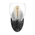 thumbnail image 5 of Generation Lighting Belton 5.375 in. 1-Light Midnight Black Transitional Industrial Wall Sconce Bathroom Light with Clear Seeded Glass Shade, 5 of 6