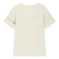 thumbnail image 6 of MKOSPLRT Button Up Henley Shirts Girls 5-15 Years Short Sleeve Linen Shirts Notch V Neck Solid Color Tshirts Summer Loose Fit Blouses, 6 of 6