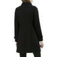 thumbnail image 3 of Unique Bargains Women's Winter Stand Collar Slant Pockets Double Breasted Coat S Black, 3 of 7