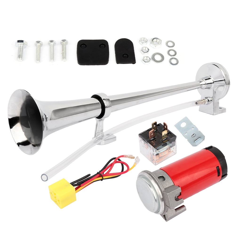 AUTOMUTO Air Horn, 150dB Super Loud Single Trumpet Electric Truck Train Car Horn with Compressor