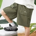 thumbnail image 6 of MKOSPLRT Wide Leg Shorts for Kids Boys 4-14 Years Elastic Waist Parachute Shorts Solid Casual Bermuda Shorts Summer Cargo Shorts with Pocket, 6 of 9