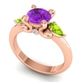 thumbnail image 2 of 2.50 Carat Round Shape Amethyst & Peridot Gemstone Unique 3 Stone Ring for Engagement Solid 14K Rose Gold Size 10.5 by Diamond-Capitals, 2 of 8