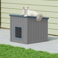 thumbnail image 6 of LHBcraft Outdoor Cat House,Durable Insulated PP Shelter for Feral Kittens,Weatherproof Shelter for Garden,Gray & Blue, 6 of 9