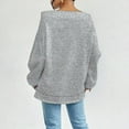 thumbnail image 4 of Women Off Shoulder Sweatshirts with Drawstring Oversized Casual Trendy Pullover Long Sleeve Tops Solid Color (L, Gray), 4 of 7