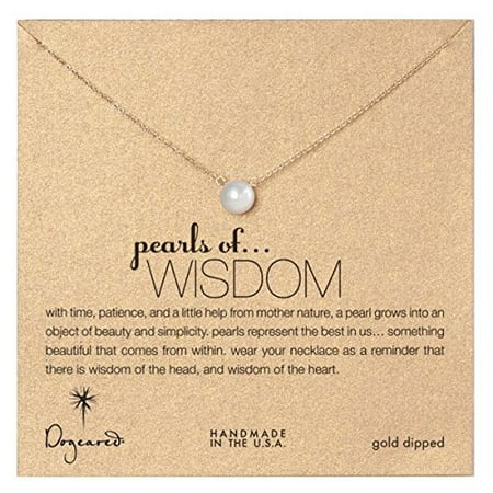 Dogeared Best Mom Necklace - Dogeared Large Pearls of Wisdom White Pearl Gold Dipped Necklace - P02022