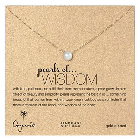 Dogeared Large Pearls of Wisdom White Pearl Gold Dipped Necklace - P02022