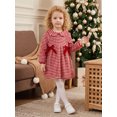 thumbnail image 5 of RUINIXCW Kids Girls Plaid Dress, Long Sleeve Doll Collar Fall Dress for Casual Daily, 5 of 8