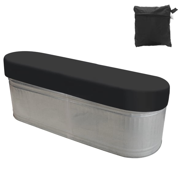 Cubierta de tanque ovalado de 8 pies a prueba de agua y polvo 420D Oxford, protector de cubierta de SPA y piscina, negro