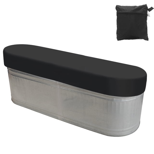 Cubierta de tanque ovalado de 8 pies a prueba de agua y polvo 420D Oxford, protector de cubierta de SPA y piscina, negro