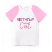 Wild and Happy Birthday Girl T-Shirt Princess Party Short Sleeve for Toddler Girl 5T