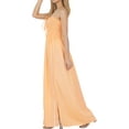 thumbnail image 2 of HAPPY BAY Women's Solid Smocked Maxi Evening Slit Dress Casual Tube Top Strapless Dresses for Women One Size Peach, Solid, 2 of 3