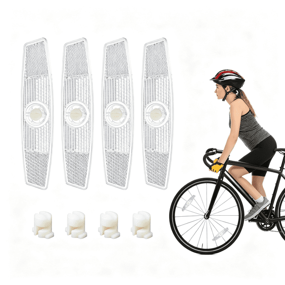 CUDIAO 4Pcs Bike Spoke Reflectors, Bicycle Wheel Reflectors Bicycle Reflectors for Night Riding Safety Warning Spoke Reflector for Mountain Bikes & Road Bikes