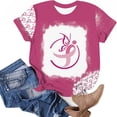 thumbnail image 3 of Blusa de manga corta con estampado de cuello redondo informal para mujer a la moda, Tops de verano Pompotops hkajfhjk457125, 3 of 5
