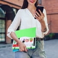 thumbnail image 3 of TINGXIN 3-Hole Flex Binders, Hardcover Binder Notebook Organizer with 3 Ring Binder, 1 Inch Ring Binder, Green, Durable Loose Loose Leaf Paper Holder, School Office, 3 of 3
