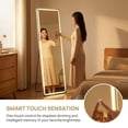 thumbnail image 6 of Modern LED Full-Length Mirror with Rounded Corners, 3 Color Temperatures, Touch Control, Floor & Wall Mountable, Anti-Fog for Bedroom/Bathroom(26" x71"), 6 of 8