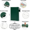 thumbnail image 2 of 15 Pack Pocket Small Notebooks Bulk, Mini Cute Notepads Hardcover College Ruled Lined Journals with Pen Holder for School Business Memos, with 15 Black Pens, 3.5”x 5.5”, A6, Dark Green, 2 of 13