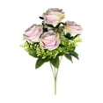 thumbnail image 2 of Ramo Artificial de 7 Rosas Búlgaras | Flores Decorativas de Plástico Multicolor | 48 Cm | Proyectos para El Hogar y El Jardín, 2 of 6