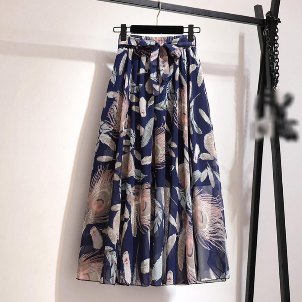 Bohemian Floral Print Long Beach Skirt