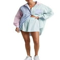 thumbnail image 3 of POINTERTECK Ensemble Deux Pièces d'Été pour Femmes Chemise Rayée à Manches Longues et Shorts, 3 of 5