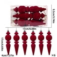 thumbnail image 3 of Beautynvta 6 Pcs Christmas Tree Ornaments, Velvet Cone Shaped Hanging Ornaments for Christmas Tree, Flocked Shaped Christmas Balls for Christmas Party Decorations, 6.69"x1.57"x1.57", Red, 3 of 5