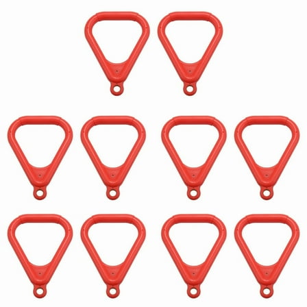 10X Trapeze Ring Swing Set Play Set Playground Trapeze Bar Jungle Gym Monkey Bar Ring Large Trapezoidal Ring,10 x Swing rings,red