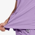 thumbnail image 5 of Men's Jogger Pants Sets 2 Piece Professional Stretch Scrubs Short Sleeve Multi Pockets Crewneck Top and Pant Suit (2XL, Purple), 5 of 6
