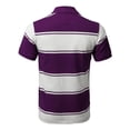 thumbnail image 2 of FashionOutfit Men's Basic Casual Short Sleeves Stripe 3 Button Placket Polo Shirt, 2 of 4