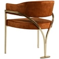 thumbnail image 2 of Meridian Furniture Madelyn Cognac Velvet Dining Chair (Set of 2), 2 of 3