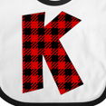 thumbnail image 4 of Inktastic Red Buffalo Plaid Initial K Boys or Girls Baby Bib, 4 of 4